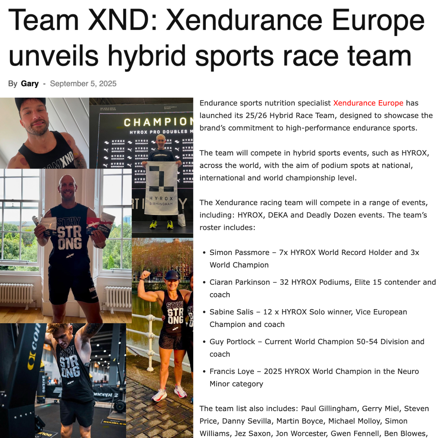 Team XND: Xendurance Europe unveils hybrid sports race team